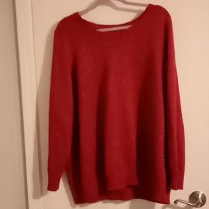 Avenue red shimmery sweater